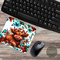 Love Highland cows and floral designs? This beautiful cow print with teal and brown flowers mousepad adds a charming touch to your workspace